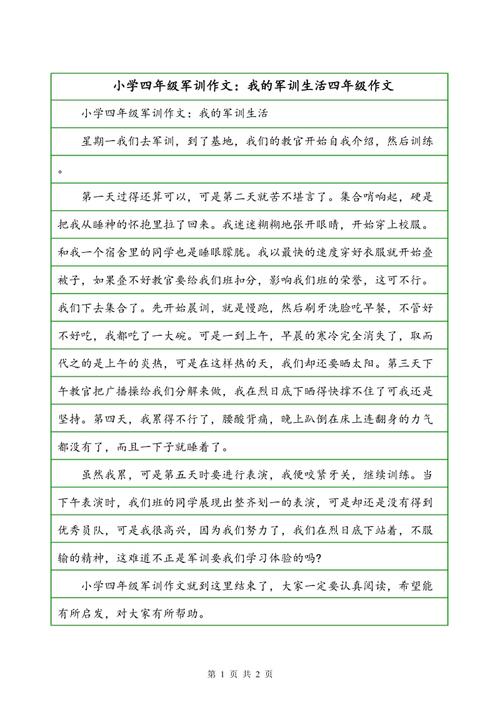 我的军事训练生活组成600字第一工作