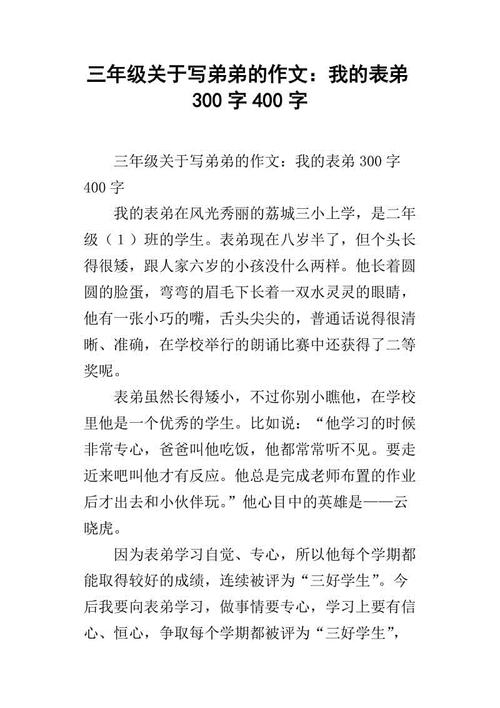 我表弟陶涛_500字