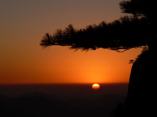 黄山日落
