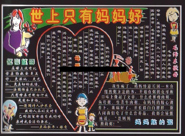 母亲节黑板 - 世界上只有妈妈_20字