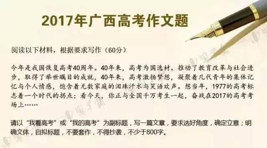 2019年学院入学考试广西卷英语作文主题