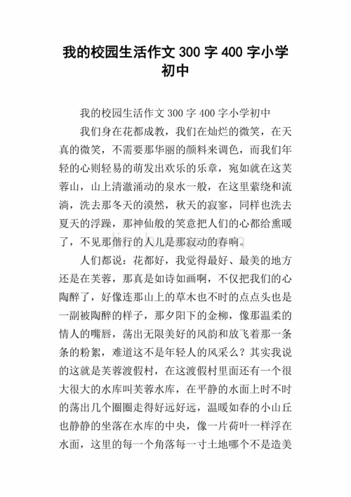 我的学校成分300 Word三年级书