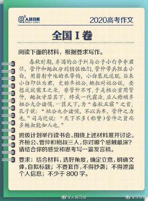 2020年学院入学考试国家I卷作为文本分析