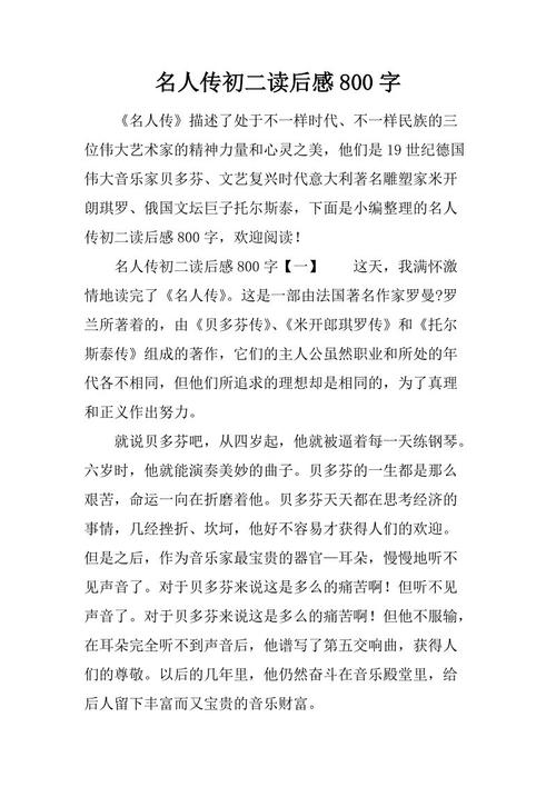 阅读“名人传记”感觉_500字