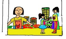 去菜市场和妈妈买菜_250字