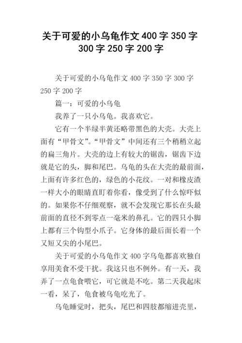高调组成：小乌龟_1200字