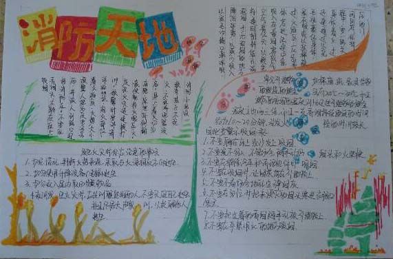 手写报纸：消防天地_20字