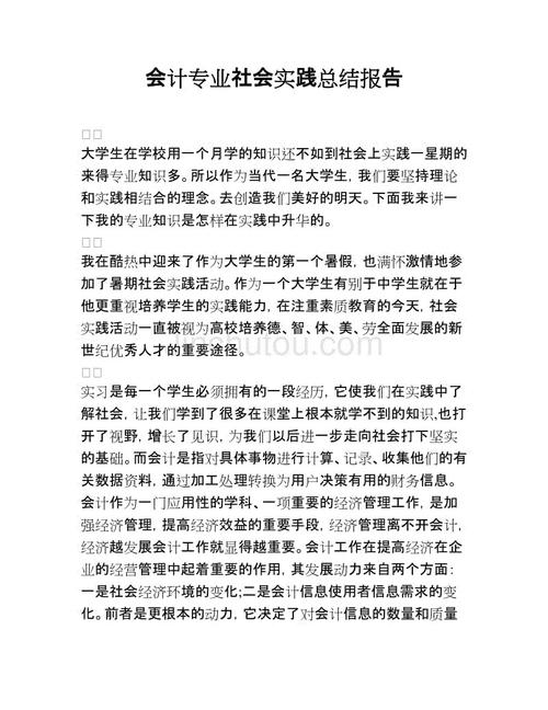 夏季实践经验会计