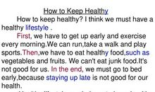 初一英语作文：The Way to Keep Healthy_400字