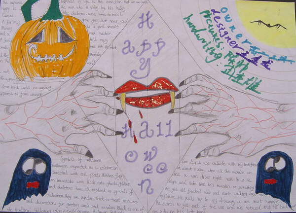 万圣节手写报纸 - 万圣节快乐_20字