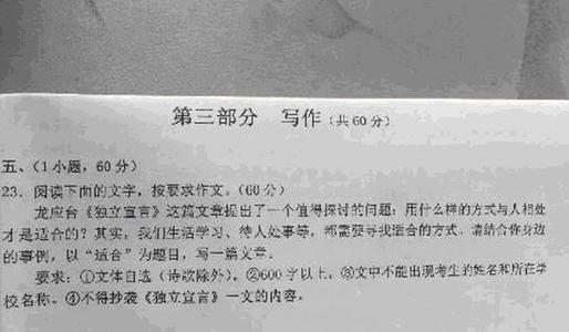 2011新乡的入学考试主题