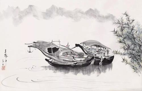 春天的潮流匆忙，野外不是船。