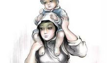 母别子，子别母，白日无光哭声苦