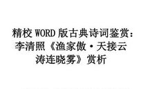 中考语文诗歌赏析专题辅导《渔家傲》