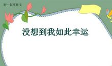 我真的没想到_700字