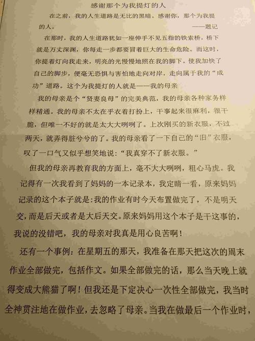 谢谢你的灯灯。 _1000字
