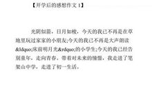 开学后的感想_700字