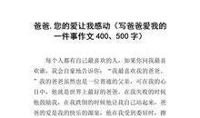 关于爸爸的作文：爱你的未來“爸爸“_500字