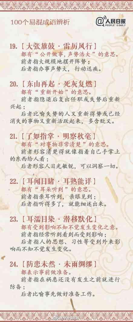 容易混淆成语分析