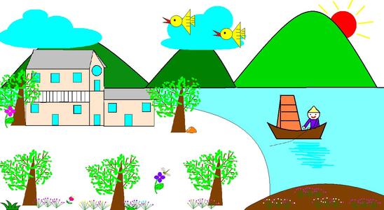 风景上的构图:美丽的家乡_400字