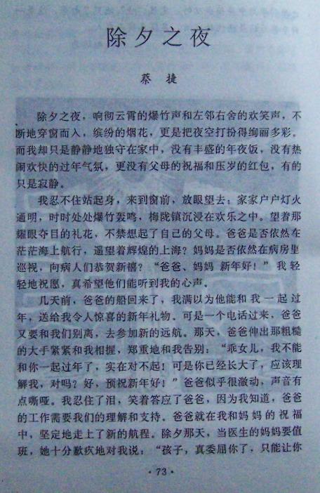 新年前夜，_250字
