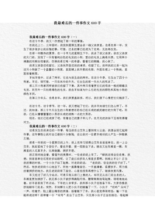 第一叙事组成：我是最难忘的事情_600字