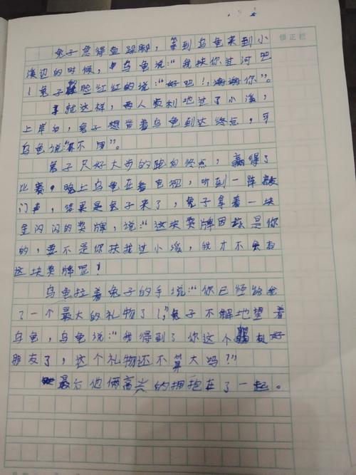 乌龟和兔子跑步写_300字