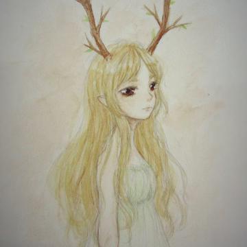 一年级组成：鹿角的女孩_150字
