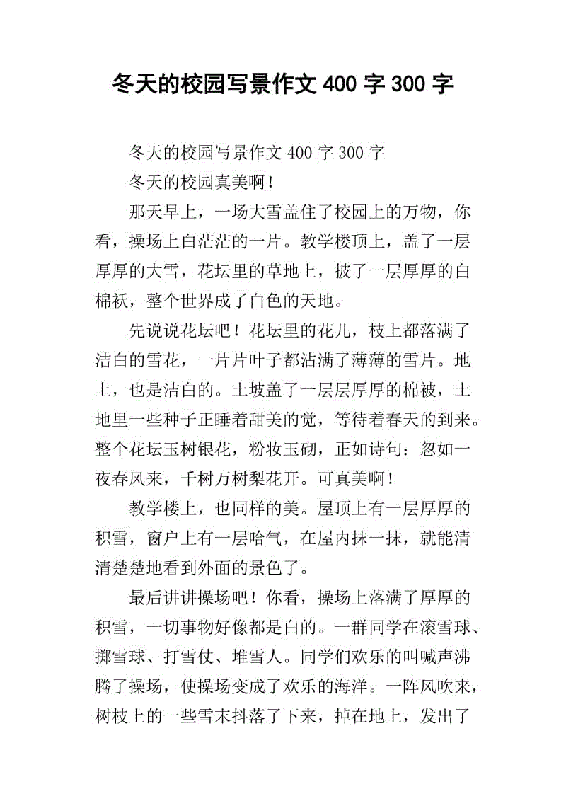 高写下视图：雪（2）_700字
