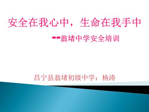 在我心中安全，生活在我手中