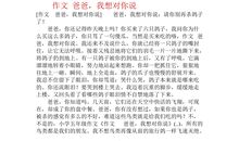 爸爸，我想对你说_600字