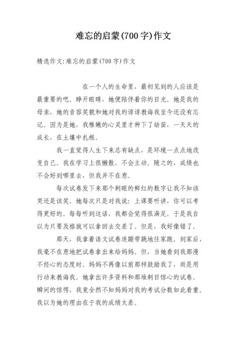 令人难忘的启蒙_700字