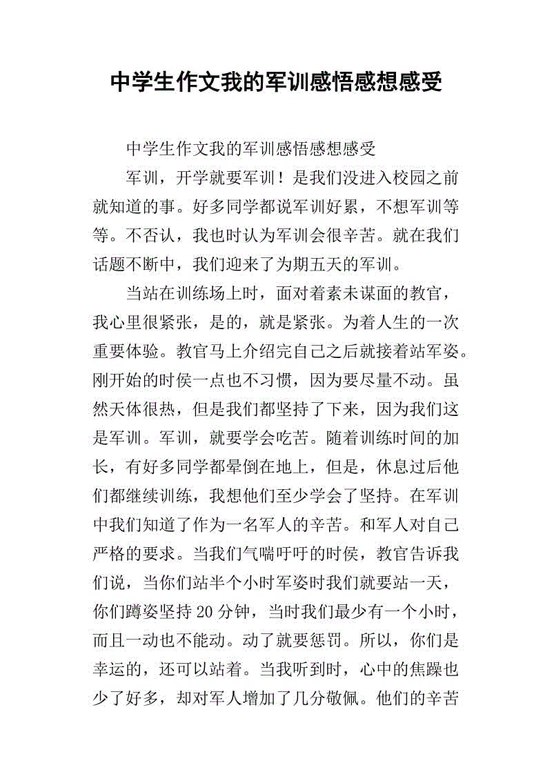 军事训练组成：军事训练经验_450字