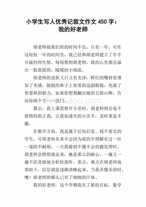 我的老师_450字