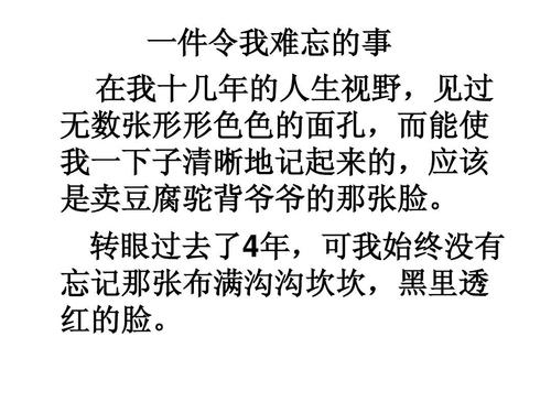 一个难忘的东西_200字