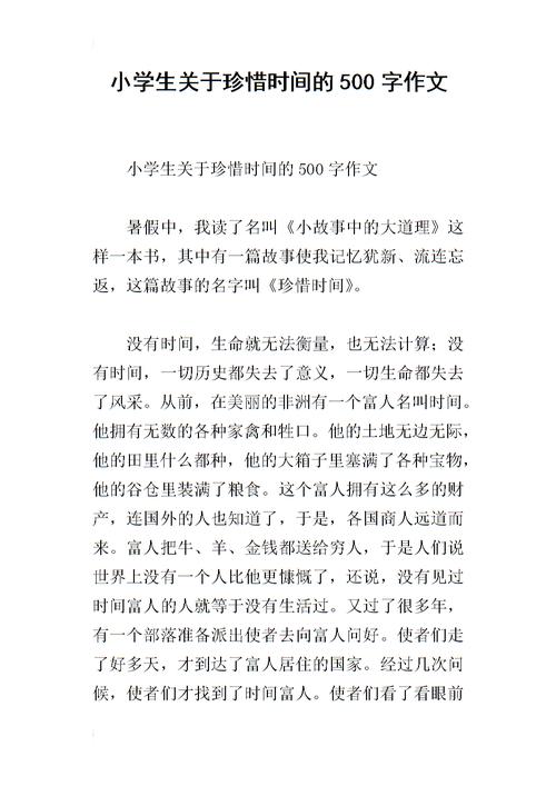 按时组成：珍惜时间_500字