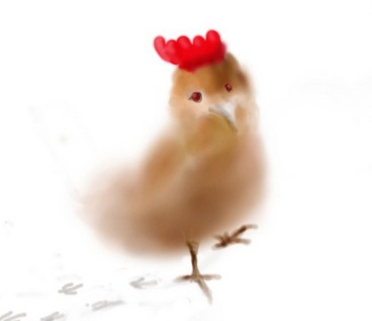 
公鸡和花猫悲伤，谈论自己的声音。