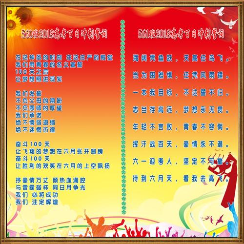 高考100天Sprint宣誓会议课誓言大全