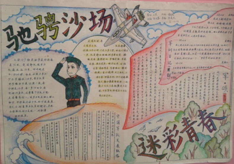 驰骋沙子，迷彩青年_20字