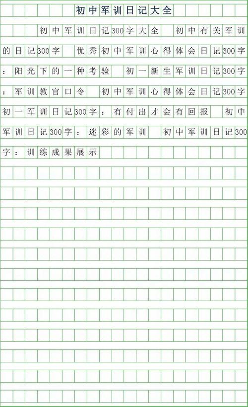 军事训练日记_500字