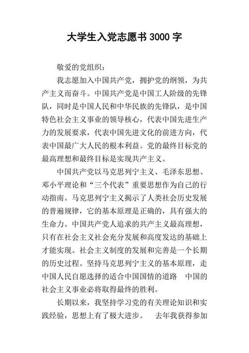 进入派对志愿书3000字如何写（3）