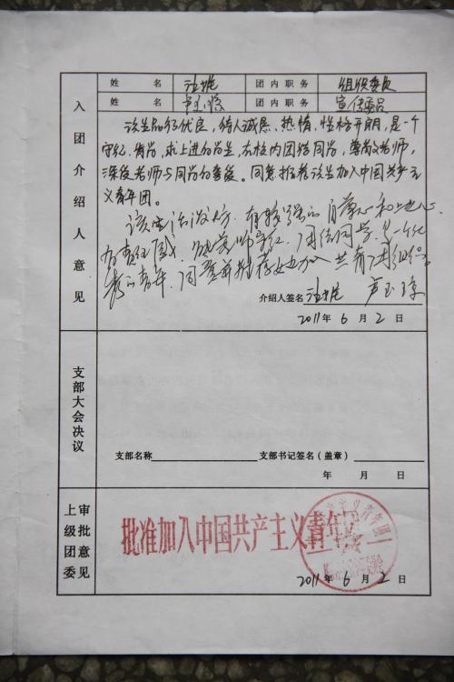 大二元党志愿书（1）