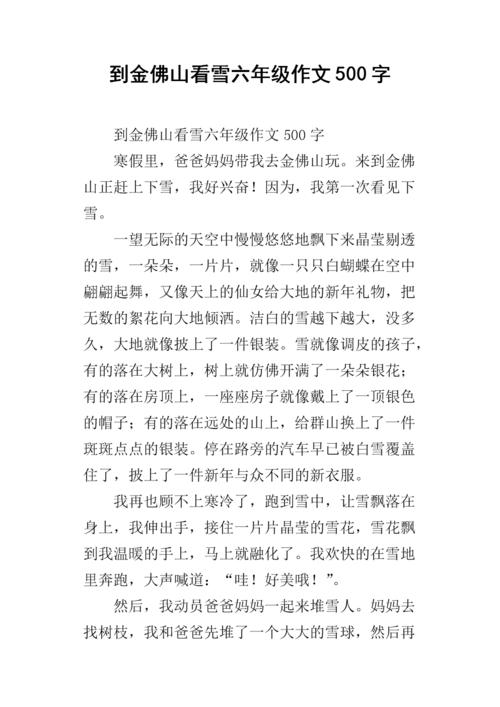 写一个景区的作品：看到雪_1200字