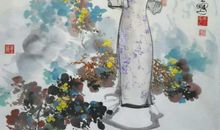 深闺怨女惜春图