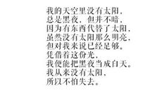 黑夜里的太阳_900字