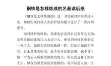 [2012暑期征文]钢铁就是这样炼成的——《钢铁是怎样炼成的》读后感_600字