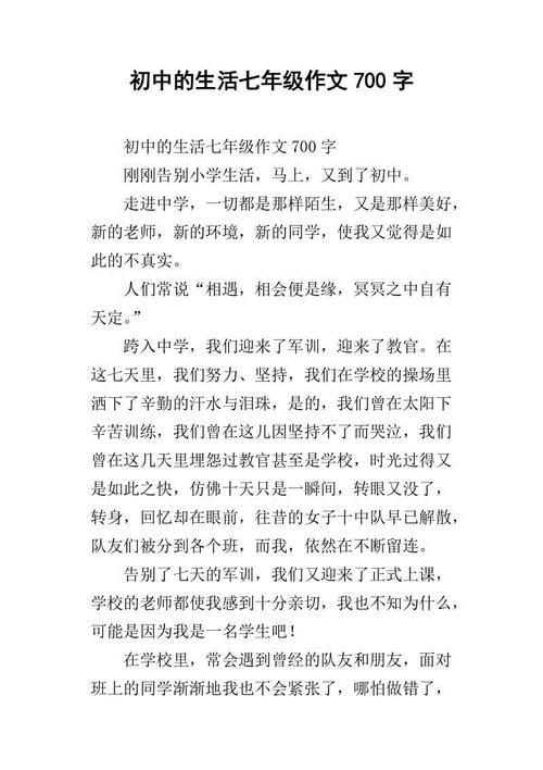 我完美的初中生活_700字