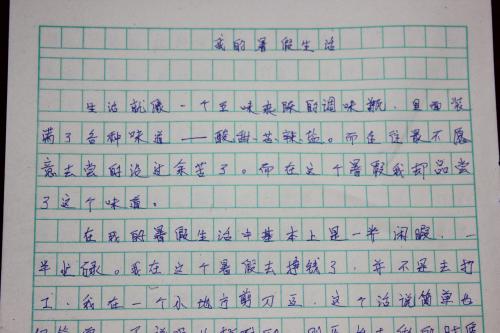 暑假的组成：我的暑假，我的书_500字