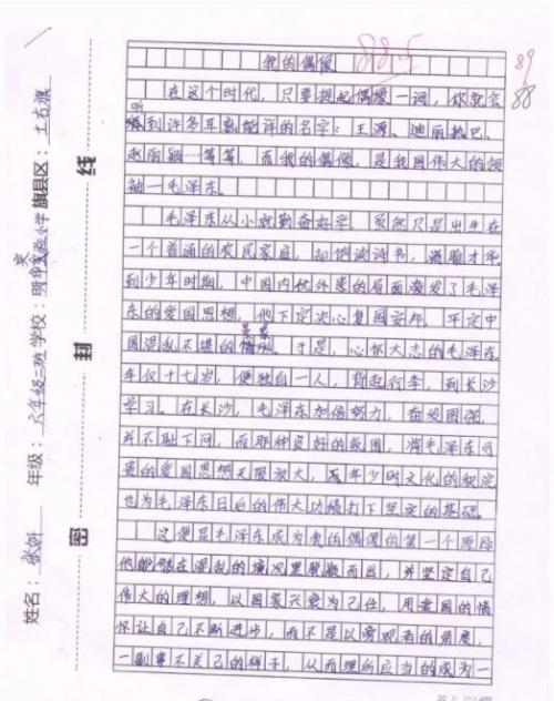偶像上的构图：让我难忘的人_350字
