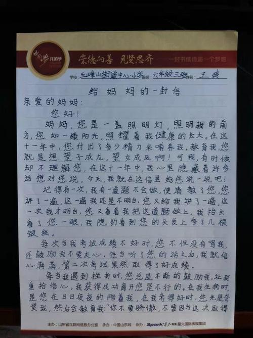 [PK Tour]关于给我母亲的一封信：妈妈，你是我世界上唯一的阳光_700字